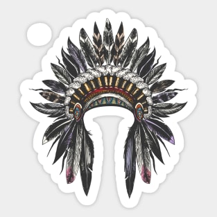 Native American Indian War Bonnet Sticker